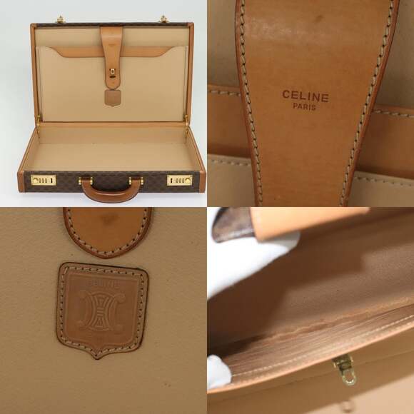CELINE Macadam Canvas Trunk Pvc Leather Brown Gold - Picture 12 of 13